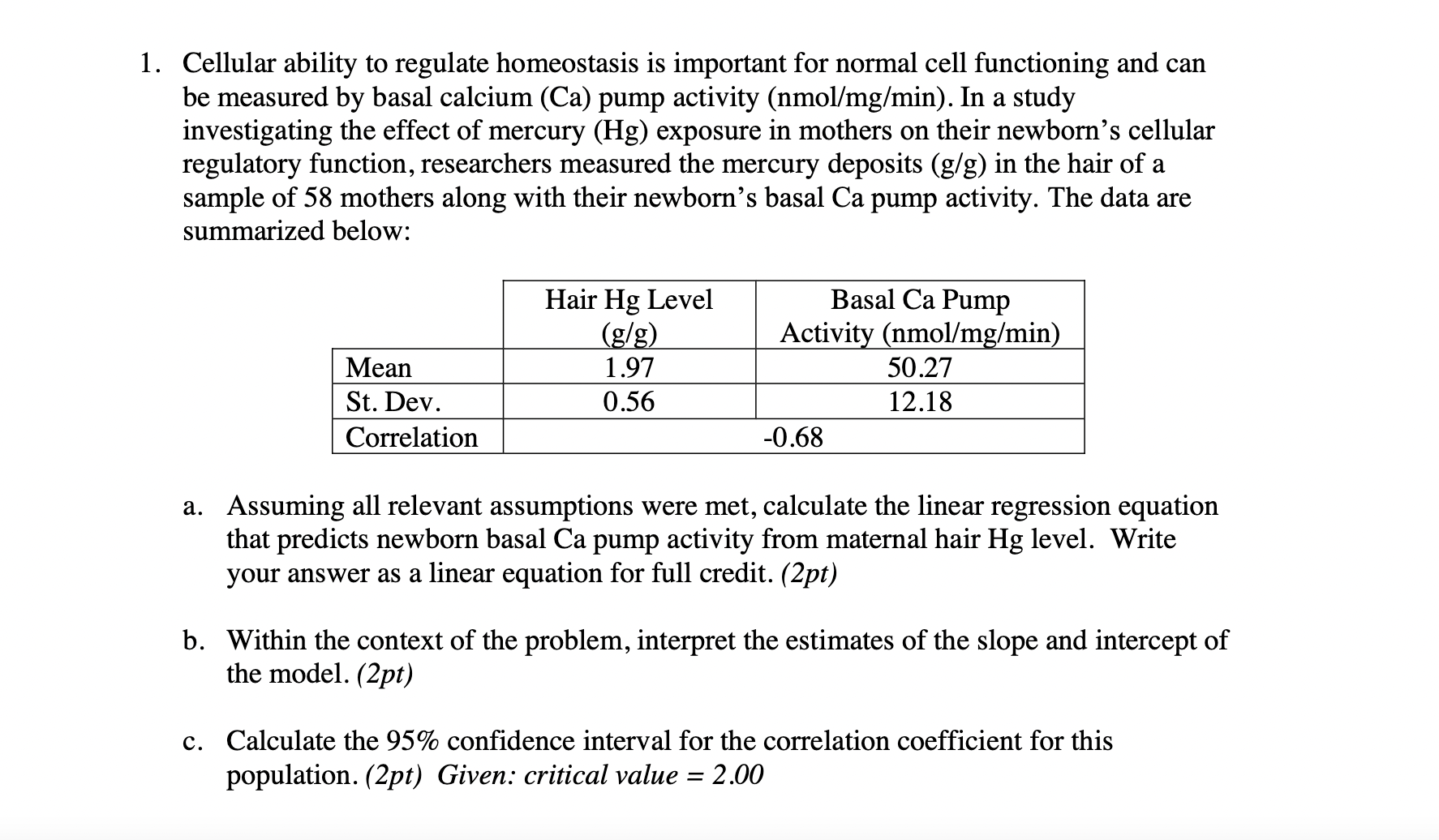 functioning and can be measured by basal calcium (Ca) pump activity (nmol/mg/min).