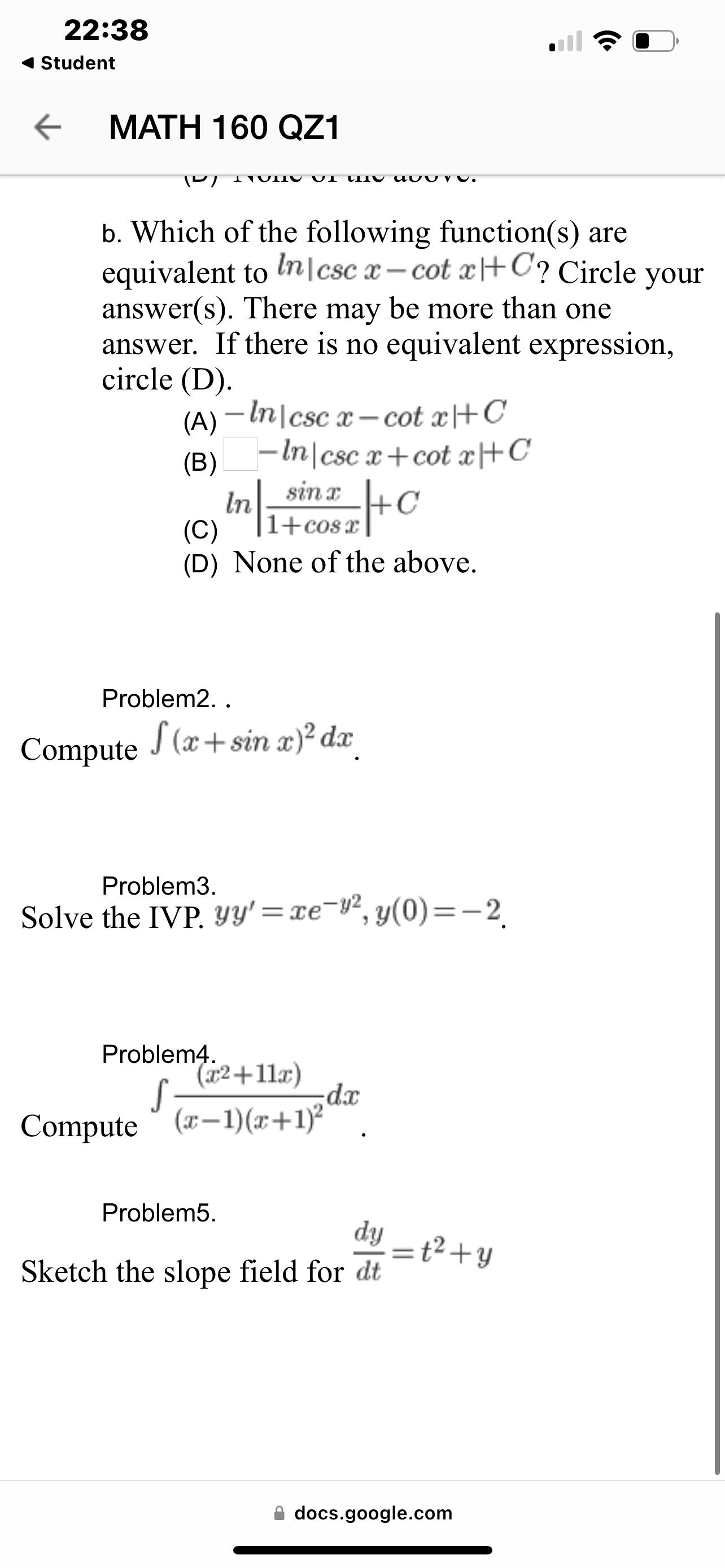 integration). You are strongly encouraged to use Desmos or some graphing utility