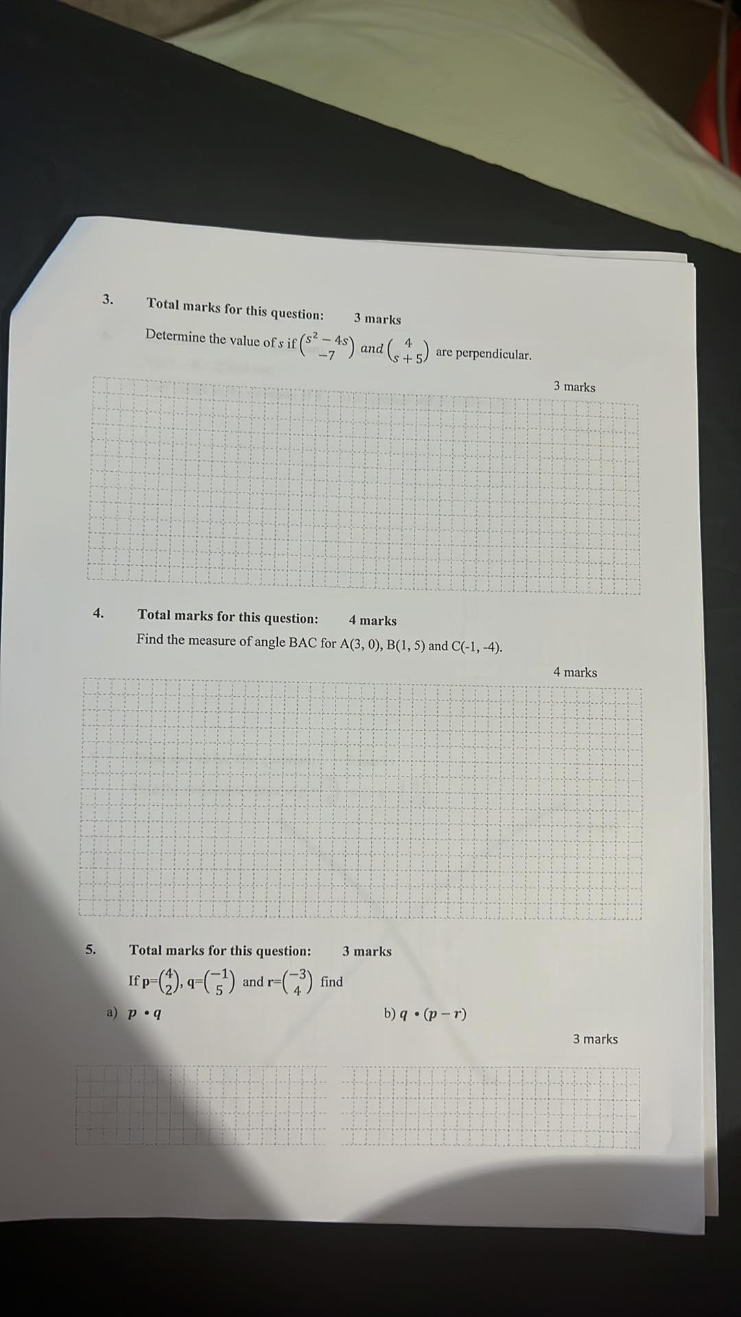 3. Total marks for this question: 3 marks Determine the value