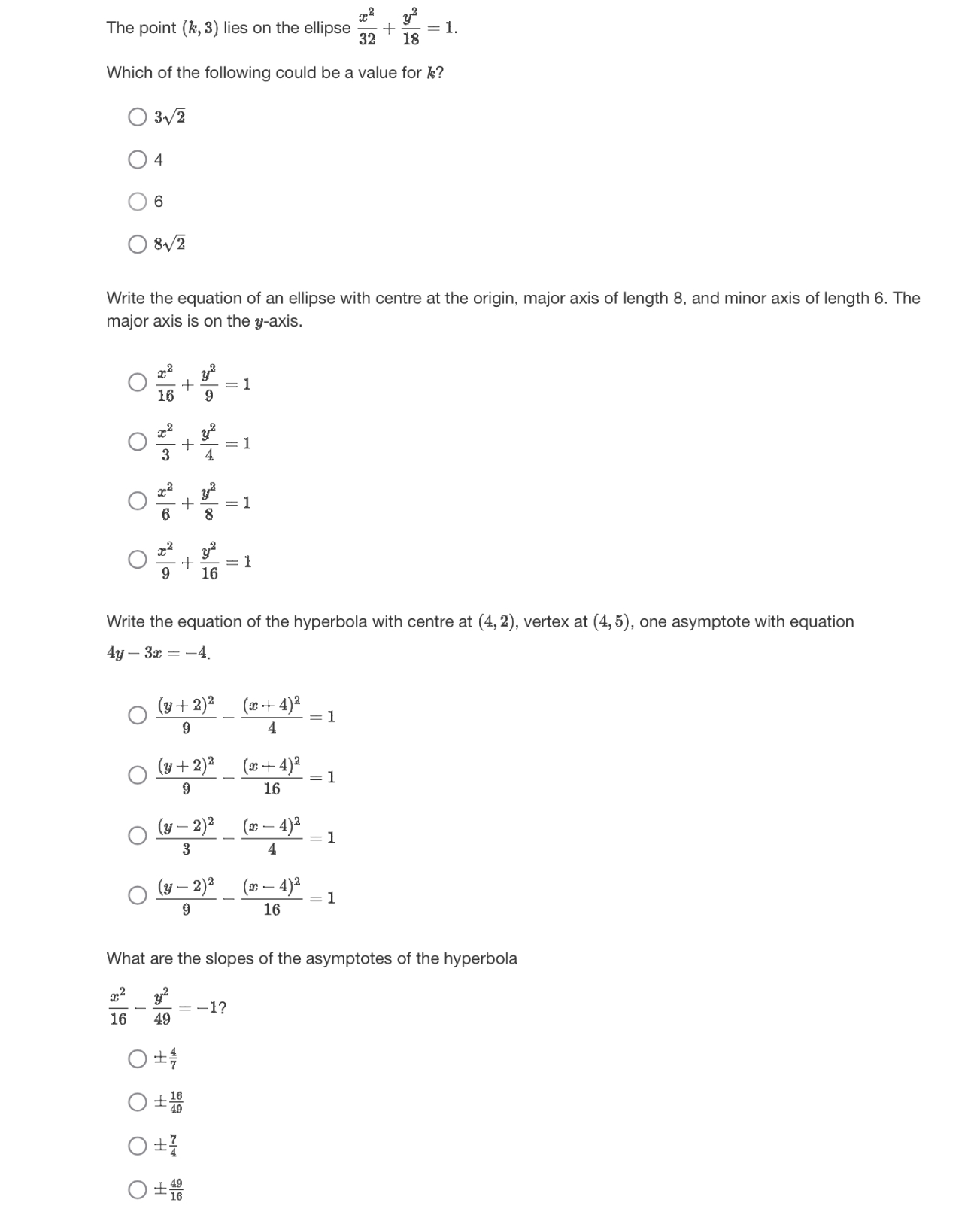 sint, y = 3 sint O None of these. Oxty =6 O