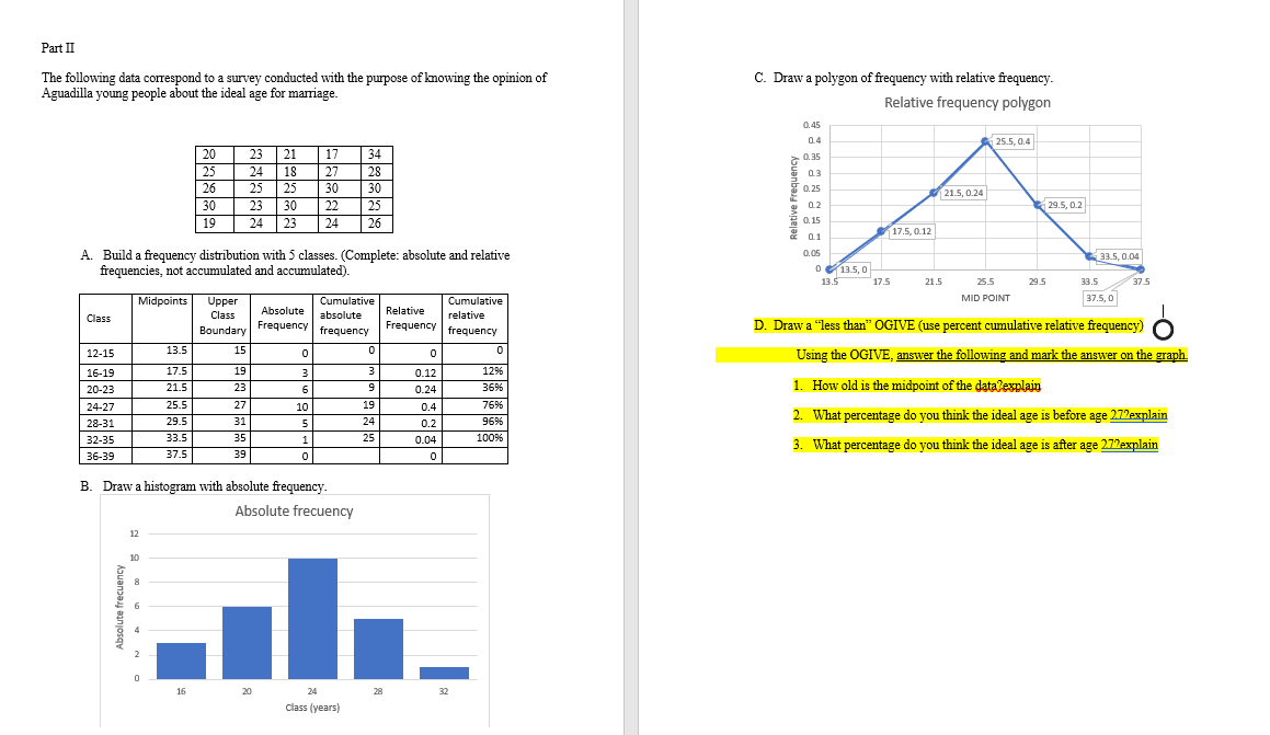 understand how to obtain the result for the question.) Part II The