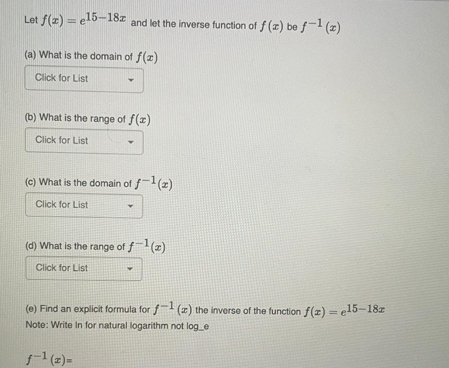 f(s) = v118 - 20Let f(z) 72-7x 18-I and let the inverse