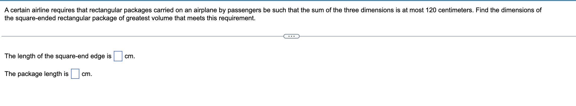 by passengers be such that the sum of the three dimensions is