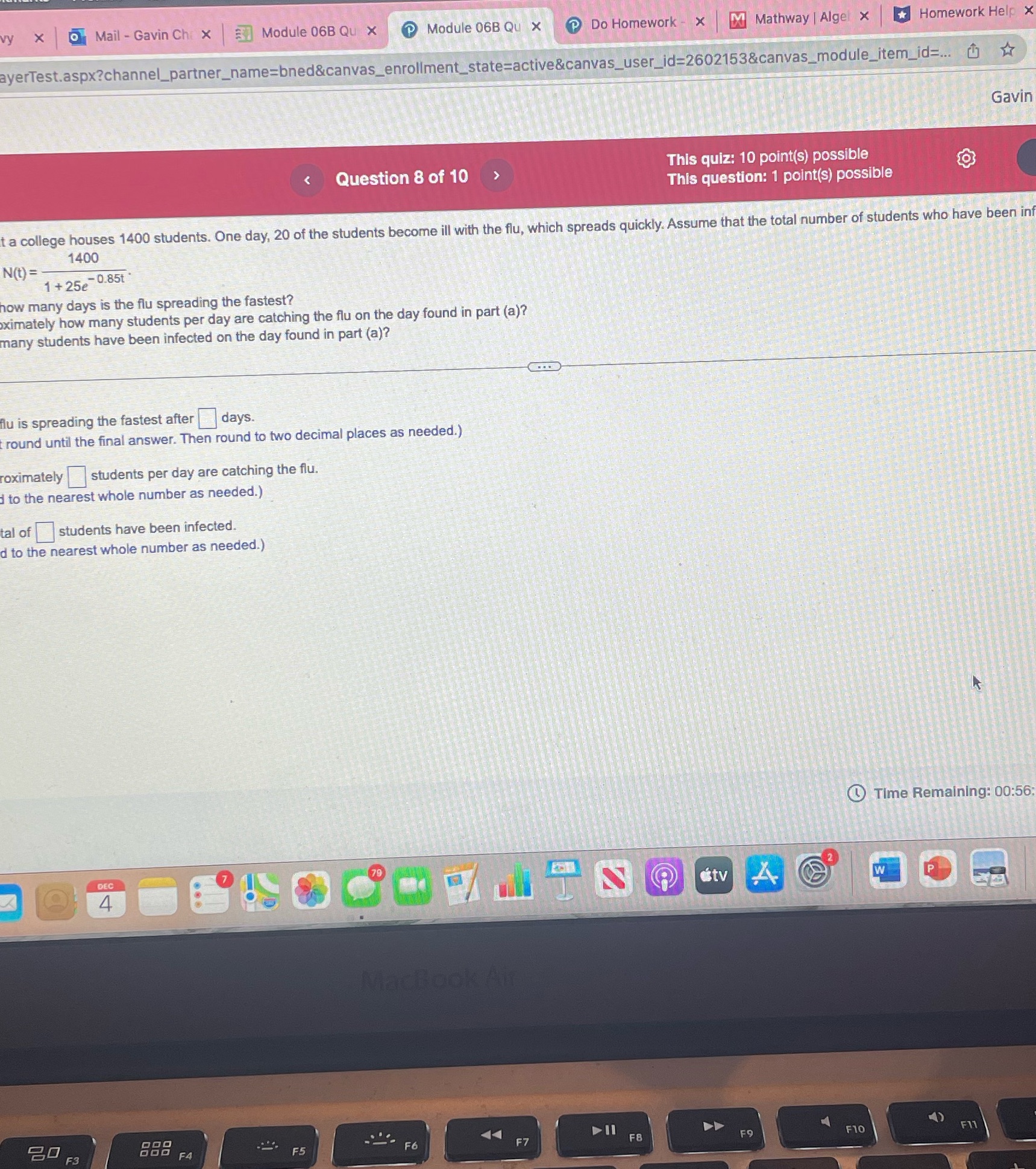 Module 06B QU X Do Homework - x M Mathway | Algel