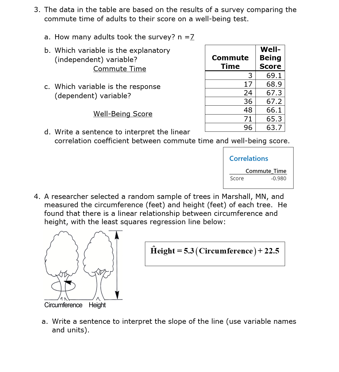 on a well-being test. a. How many adults took the survey? n