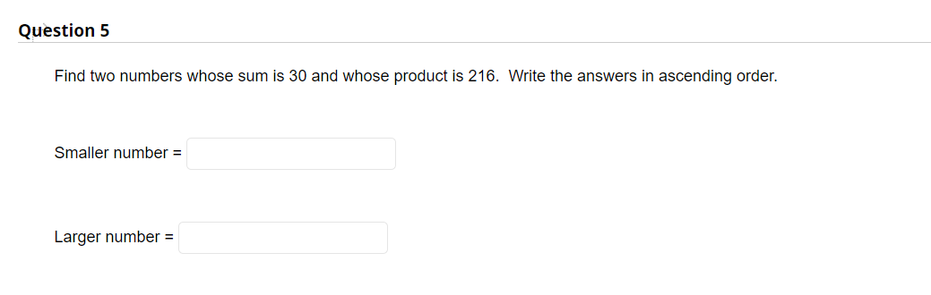 this number. Write the answers in ascending order. Smaller number = Larger