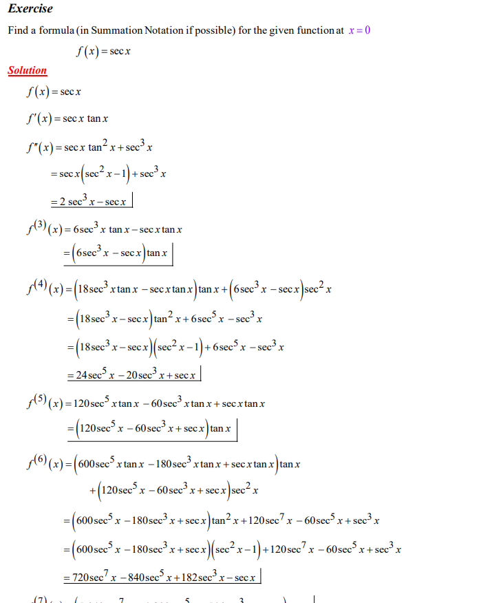 + secx ) tan x f(6) (x) = (600sec'xtanx - 180sec' xtan