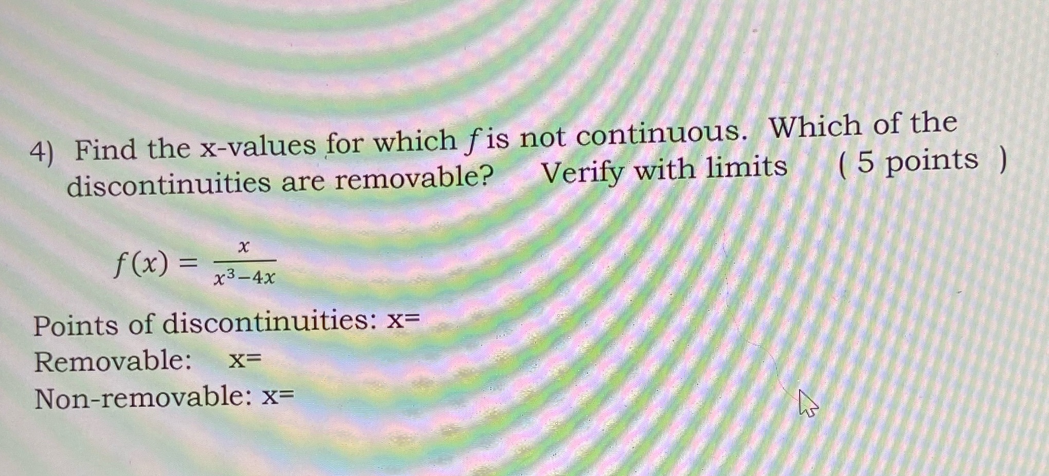 Help please full work out 4) Find the x-values for which