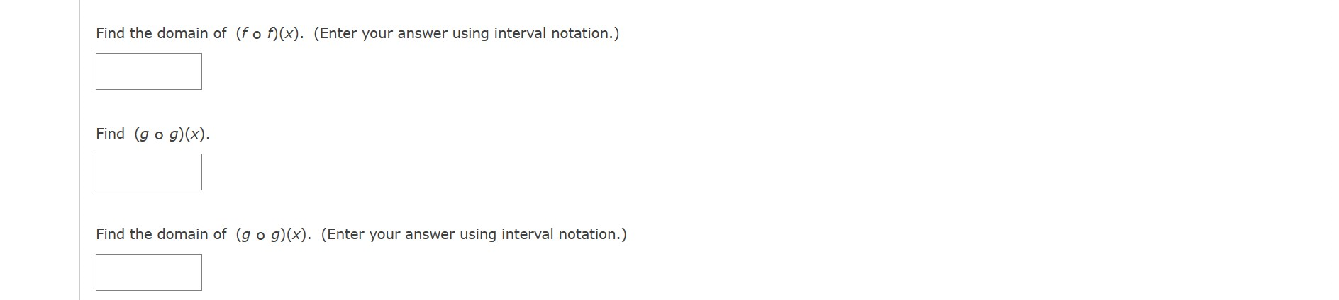 your answer using interval notation.) Find (fg)(x). 2. [-/8 Points] DETAILS SPRECALC7