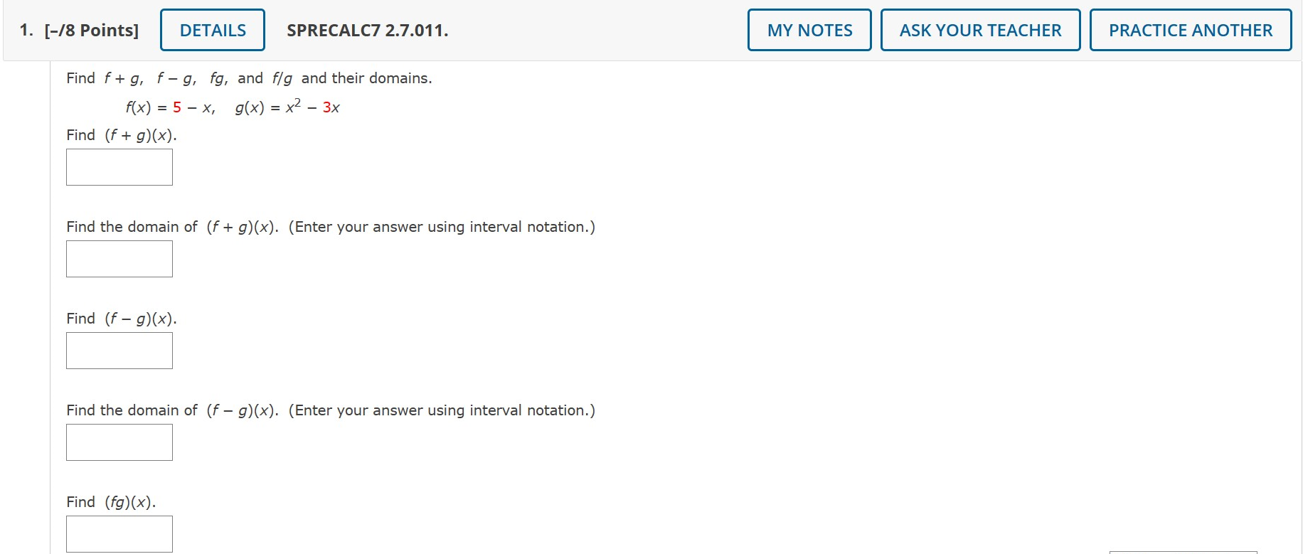 your answer using interval notation.) Find (fg) (x). Windows Ink WorkspaceFind the
