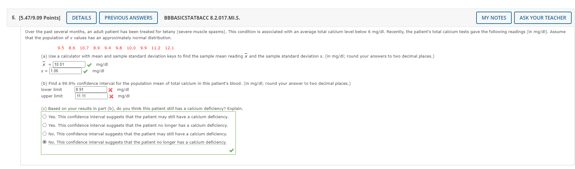 TEACHER Over the past several months, an adult patient has been treated