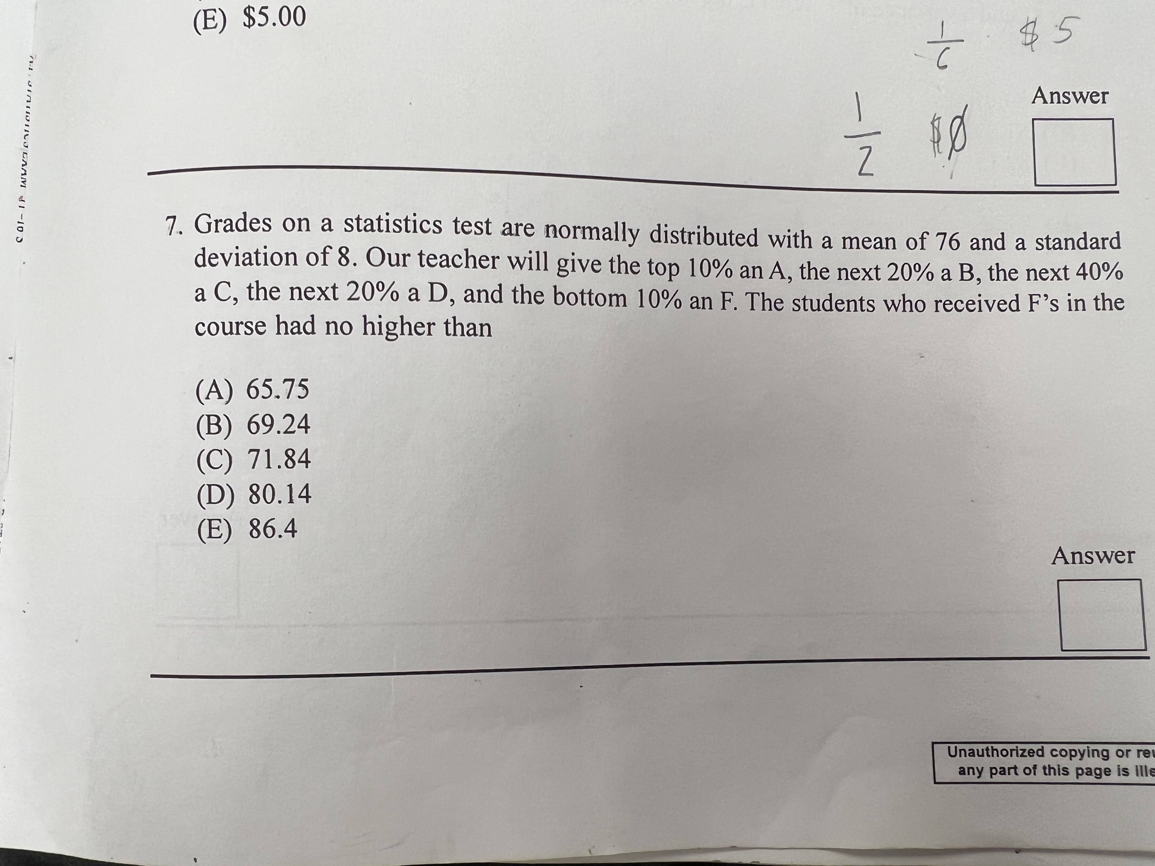 but different means. x III. For two normal curves, the curve with