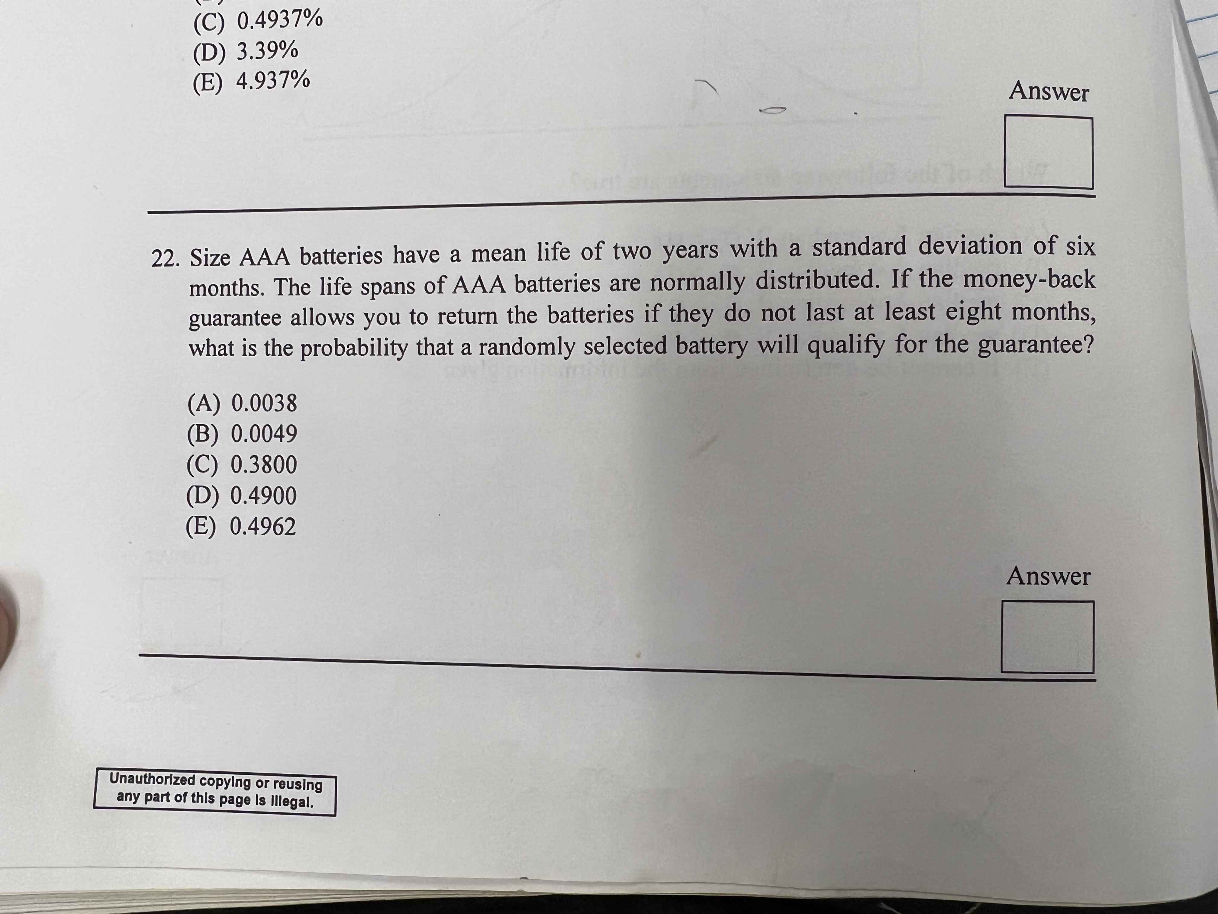 (E) I, II, and III AnswerSection I Sample Examination Three 65 19.