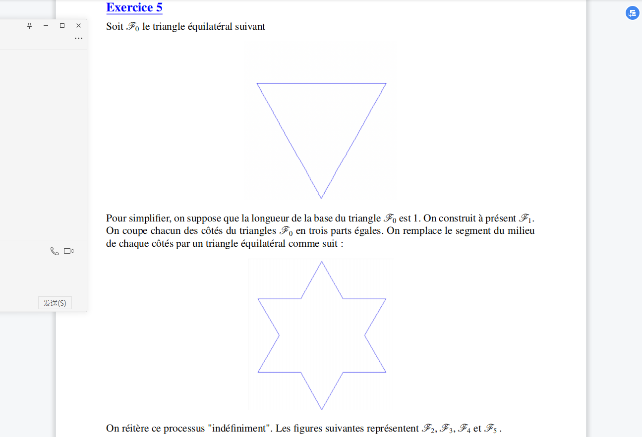 des cotes du triangles Fo en trois parts egales. On remplace le