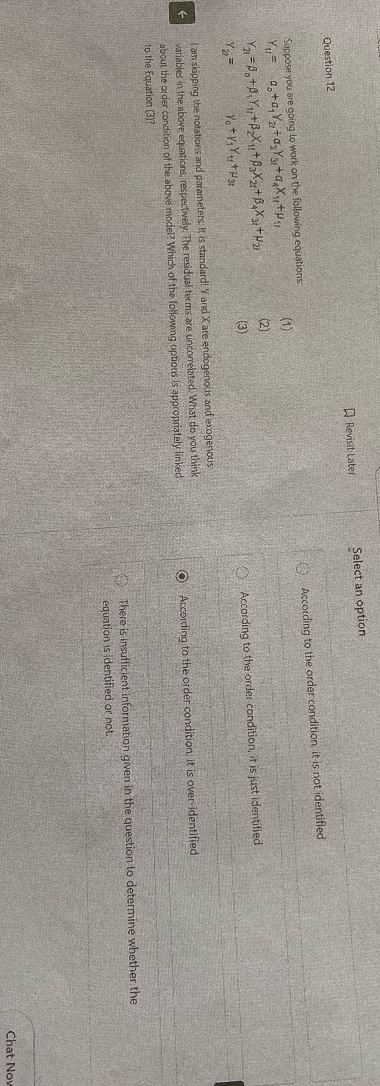 are going to work on the following equations: According to the order