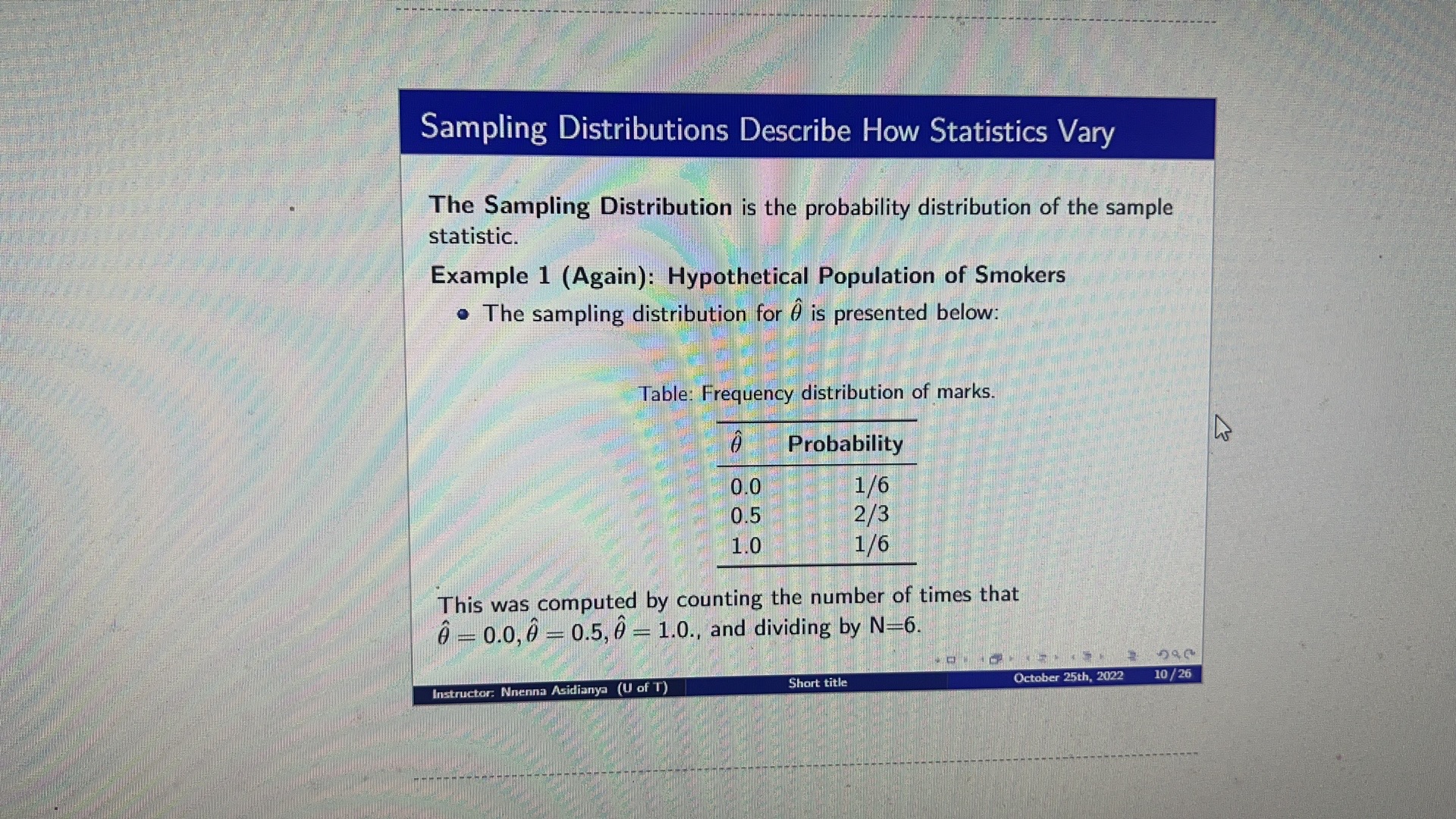  Sampling Distributions Describe How Statistics Vary The Sampling Distribution is the