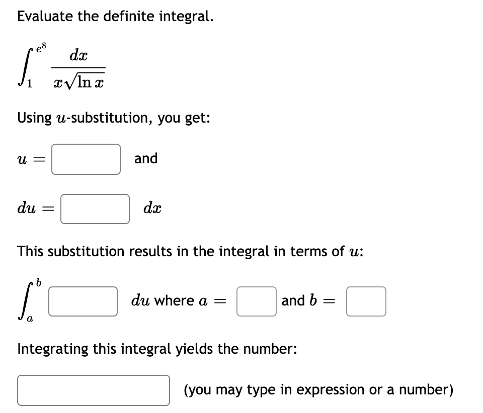 Using u-substitution, you get: This substitution results in the integral in terms