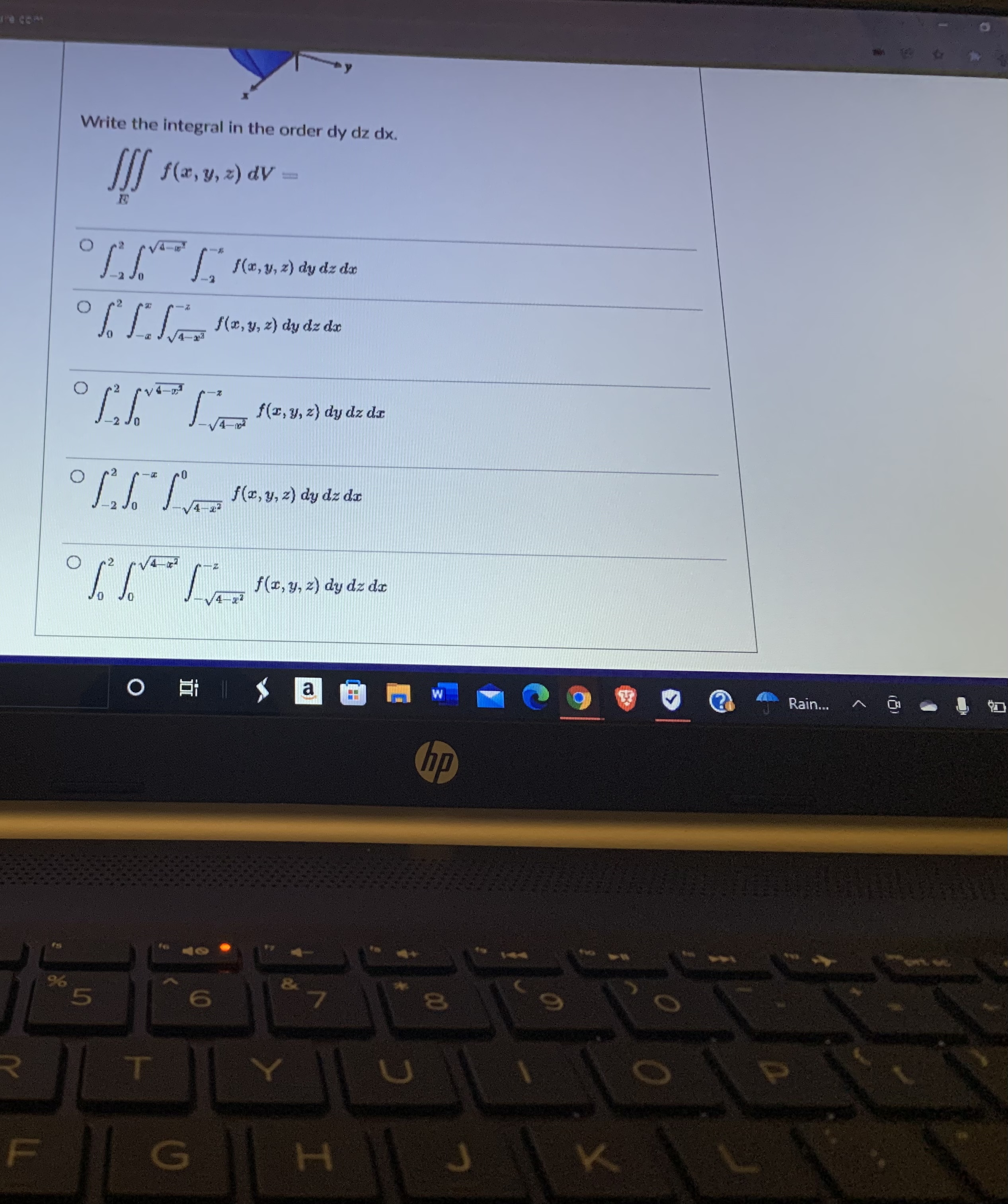 planes y + z = 0 and z = 0. Write the