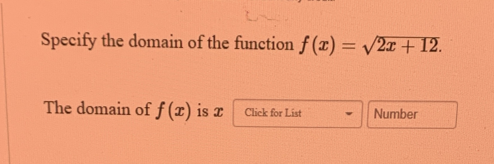 Explain your work please Specify the domain of the function f
