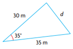 interior angles. Then describe how to determine the length of side d.