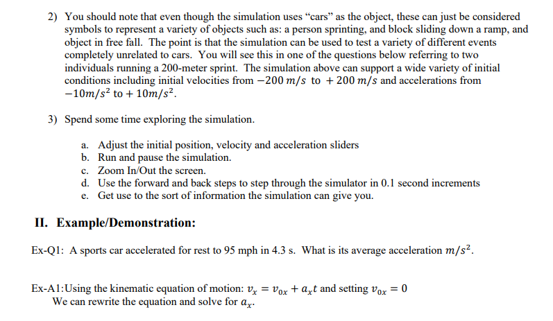 THE EXCERSICES, THANK YOU. Kinematics in One Dimension: Two Object System 180