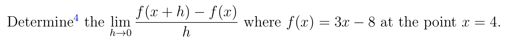 the 11m Determine where f (x) 3x 8 at the point x