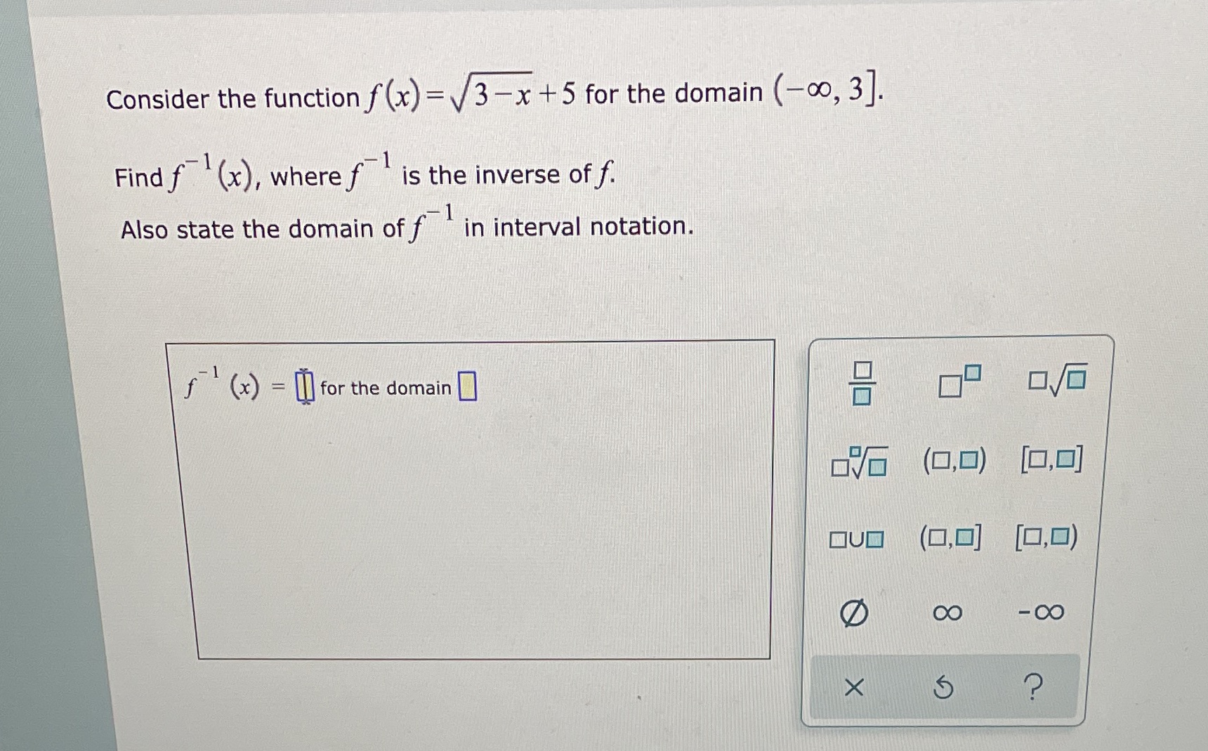  Use interval notation using brackets and parentheses Consider the function f