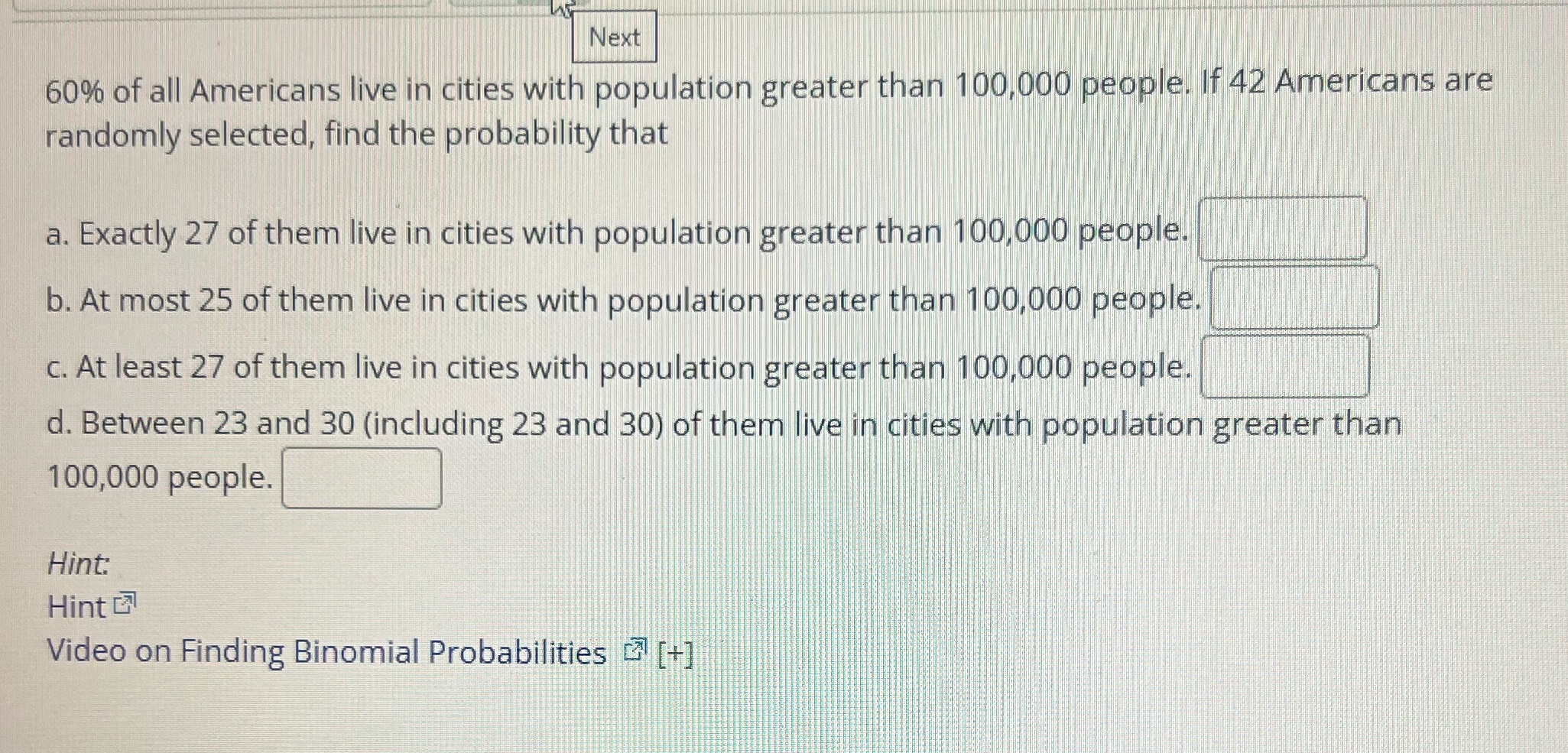  Solve it Next 60% of all Americans live in cities with