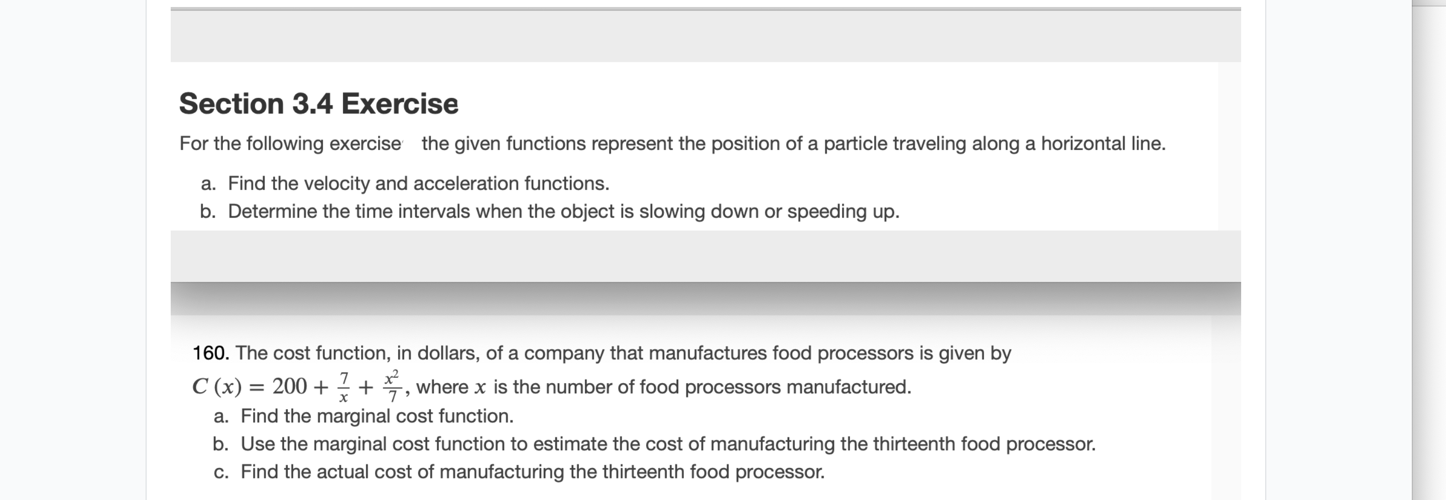 the position of a particle traveling along a horizontal line. a. Find