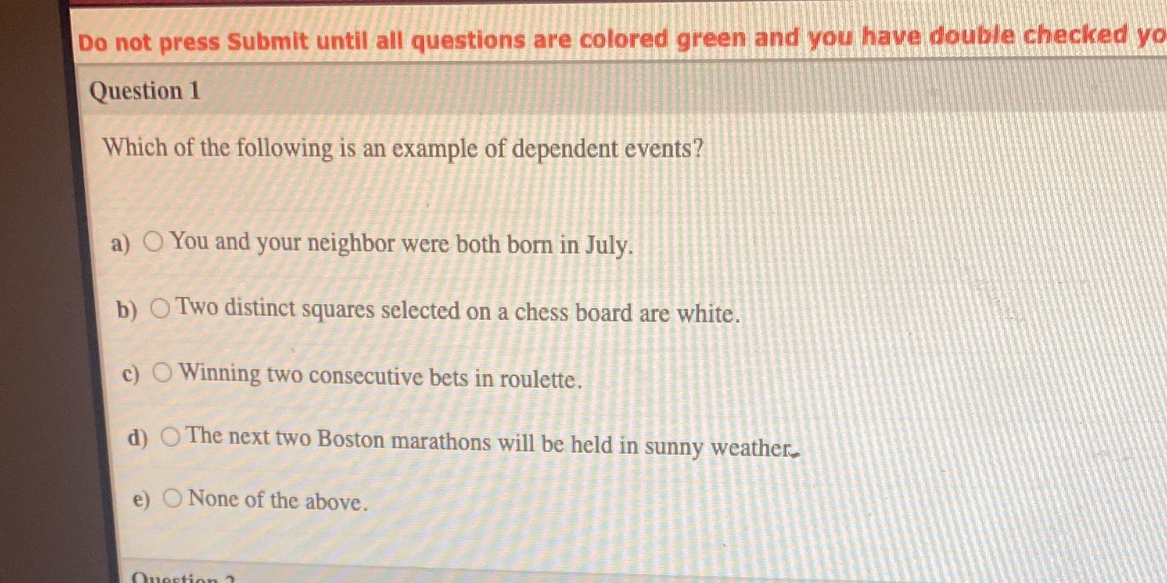 you have double checked yo Question 1 Which of the following is