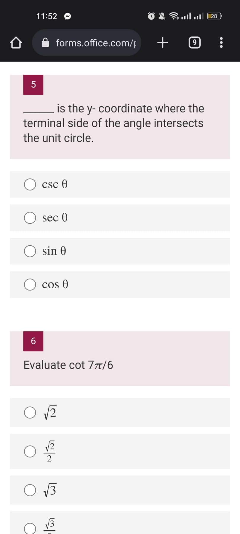 O OWeek 10: Circular Functions Competencies: 1. Illustrate the different circular functions