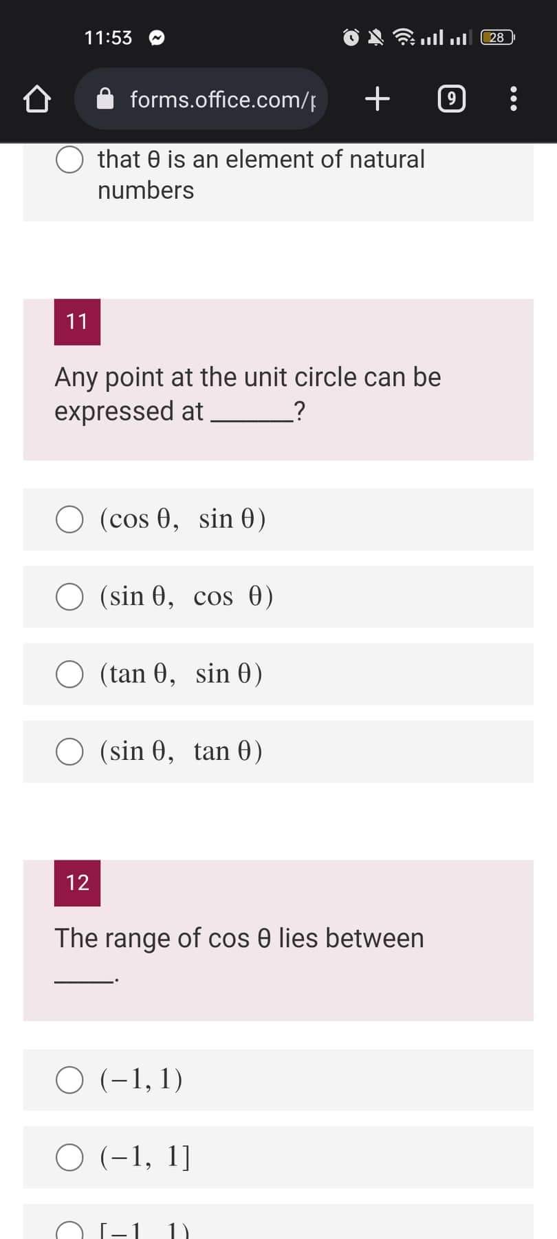 domain and range of the different circular functions Content/Topics: 1. Six Circular