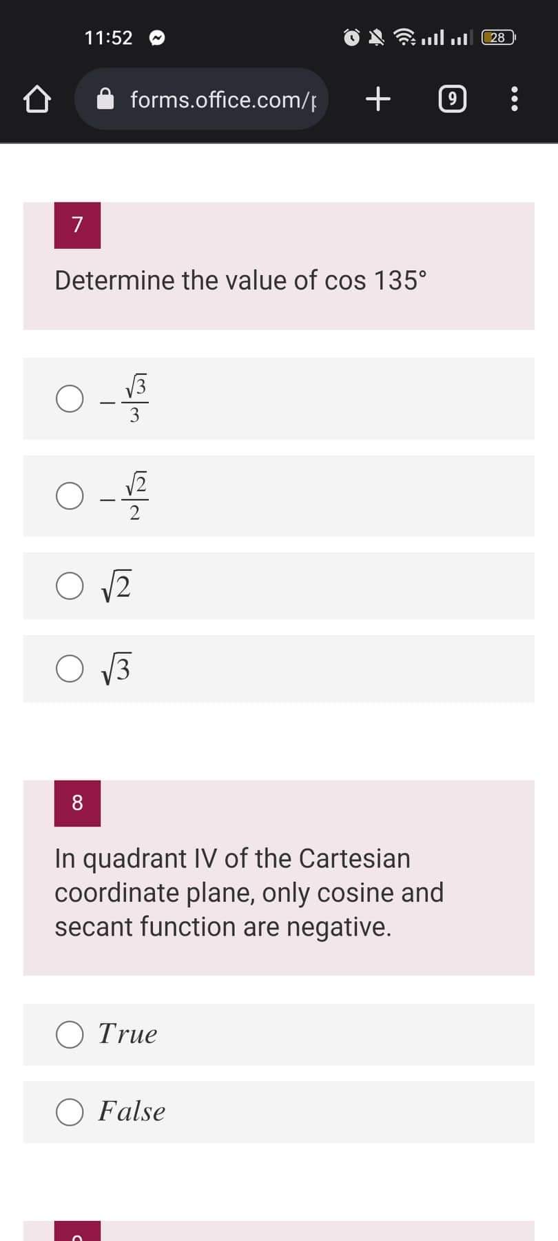 3. Can you illustrate the domain and range of the different circular