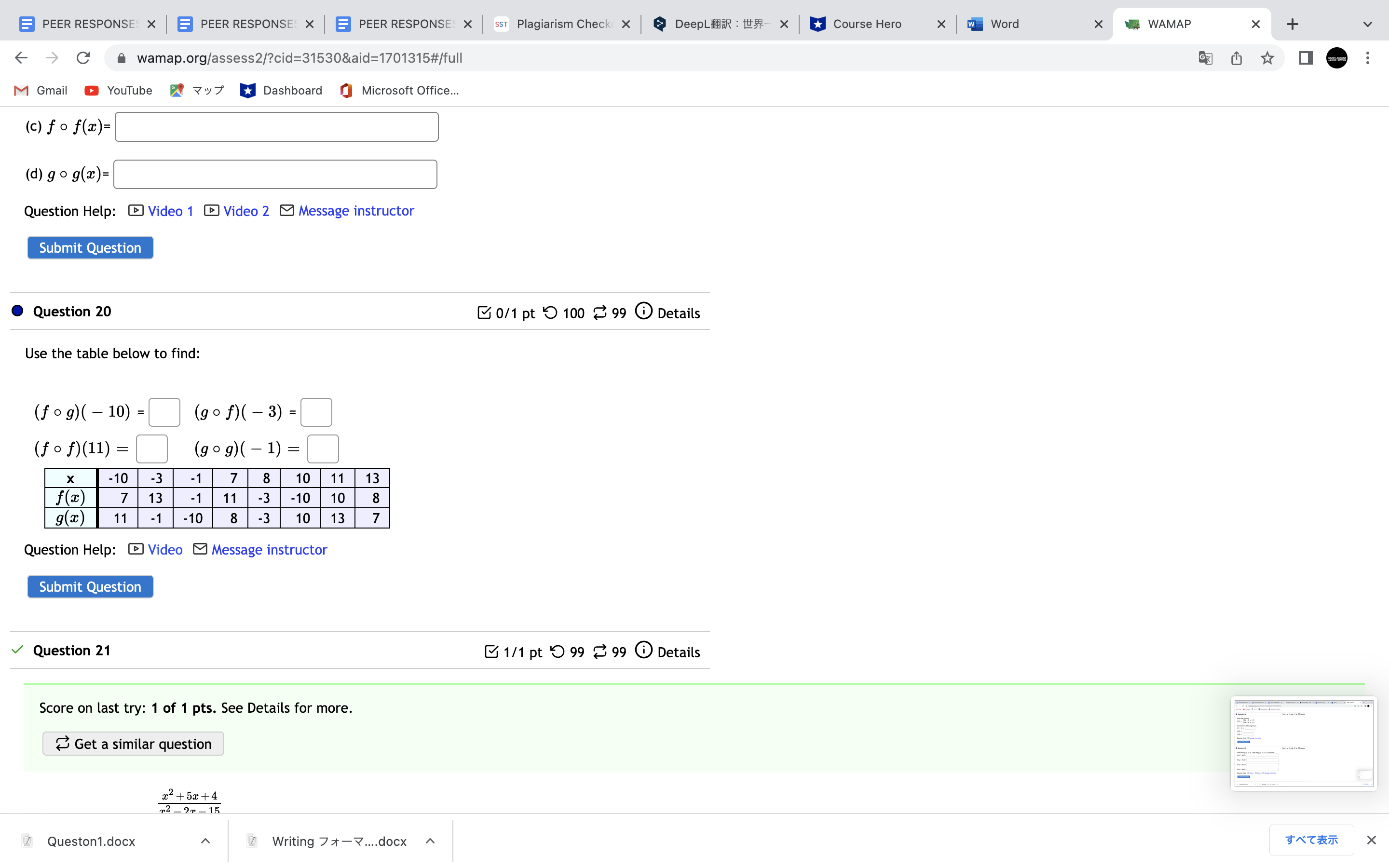 9 100 99 0 Details Use the graphs of f and g