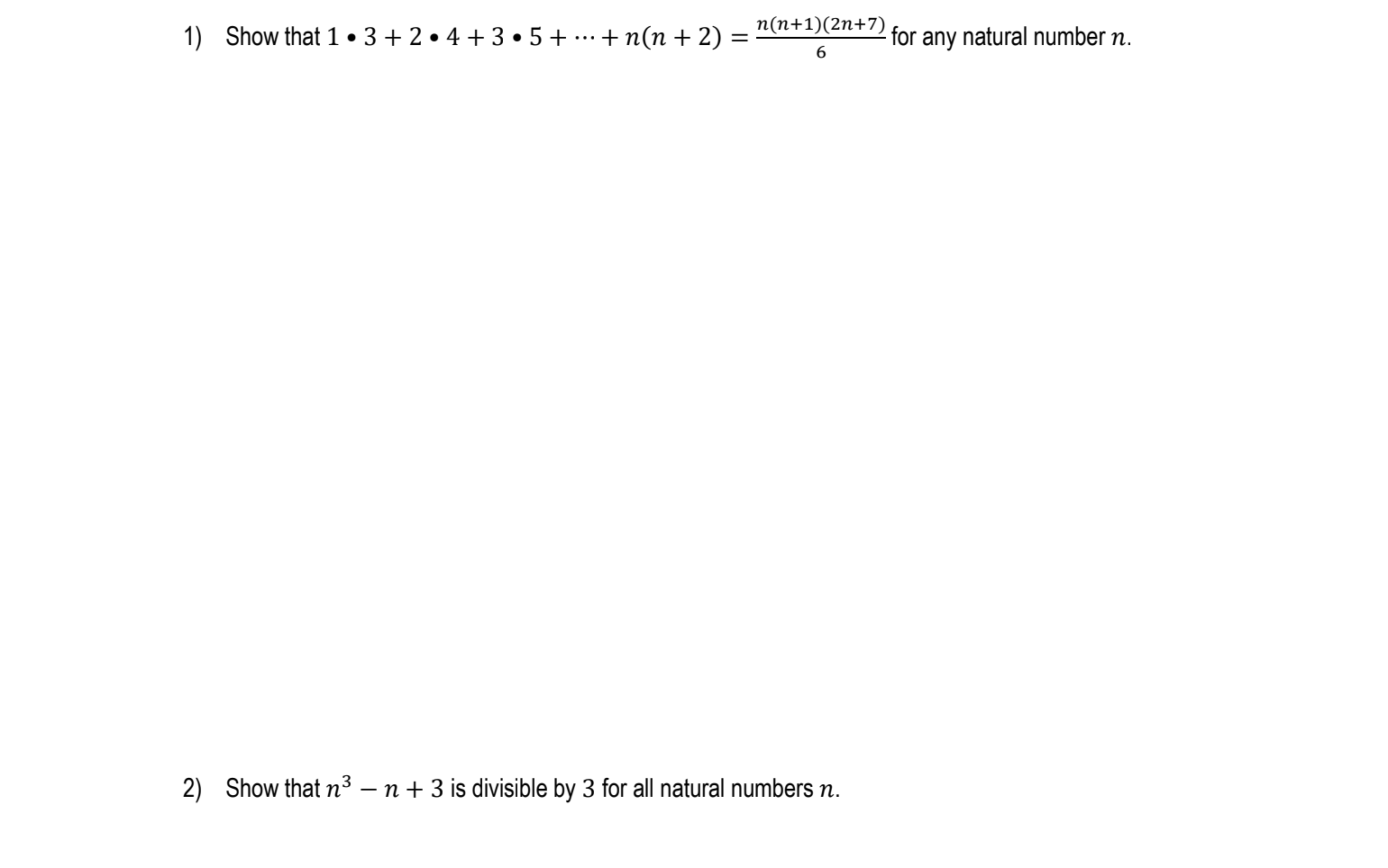 1) Show that 1 . 3 + 2 . 4 +