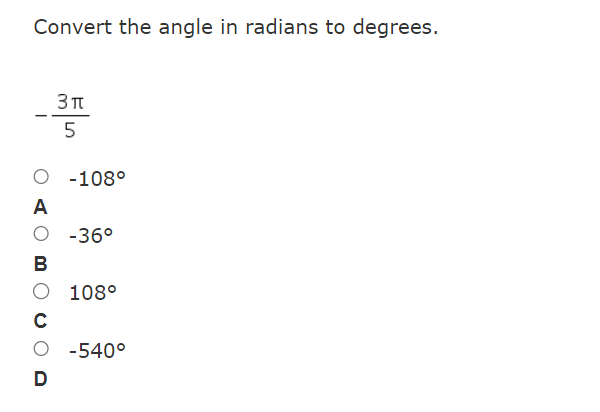 straight pi over denominator 6 end fraction space radians O C 2