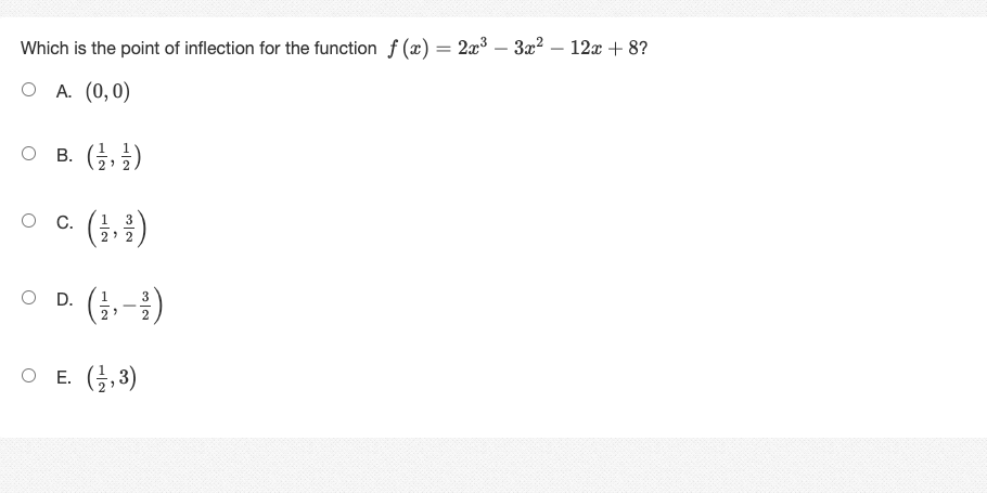 v/4) O E. absolute minimum at (0, 0); local maximum at (-1,