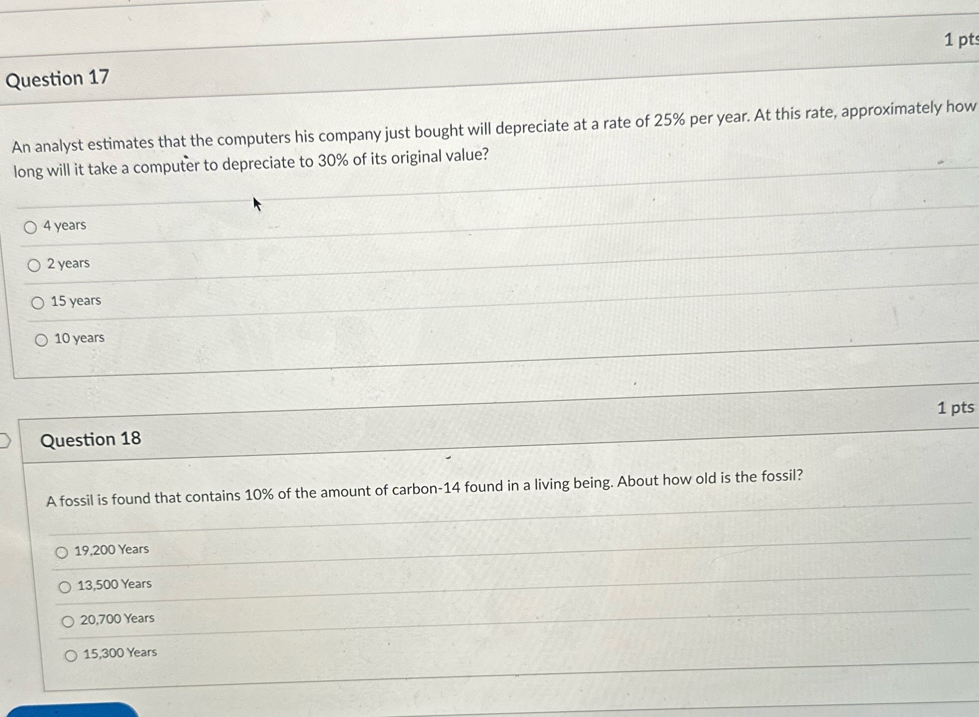  May you please solve for question 17 and 18? Question 17