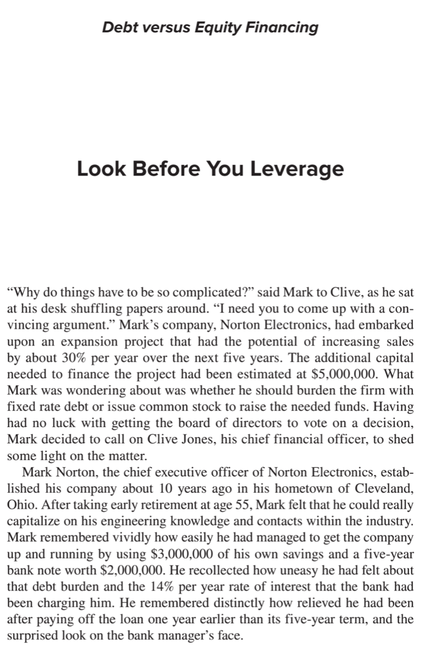  Debt versus Equity Financing Look Before You Leverage \"Why do things