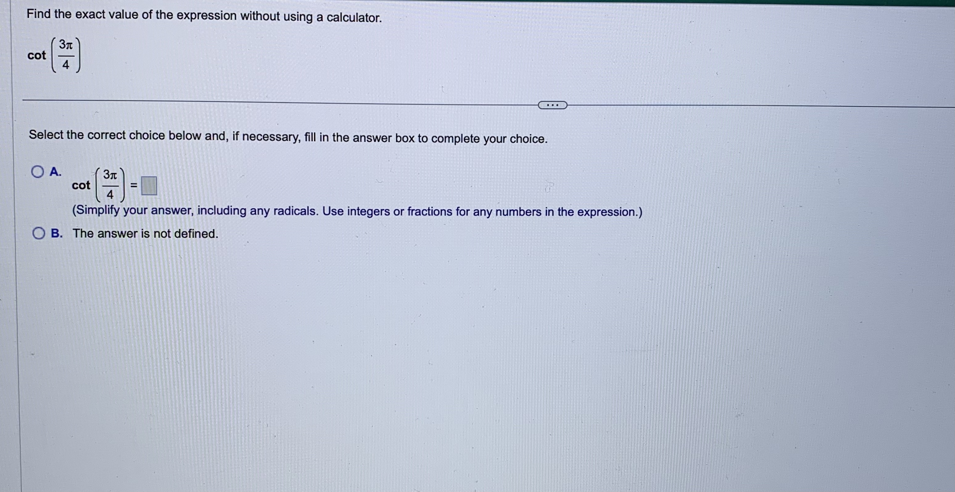 Find the exact value of the expression without using a calculator.