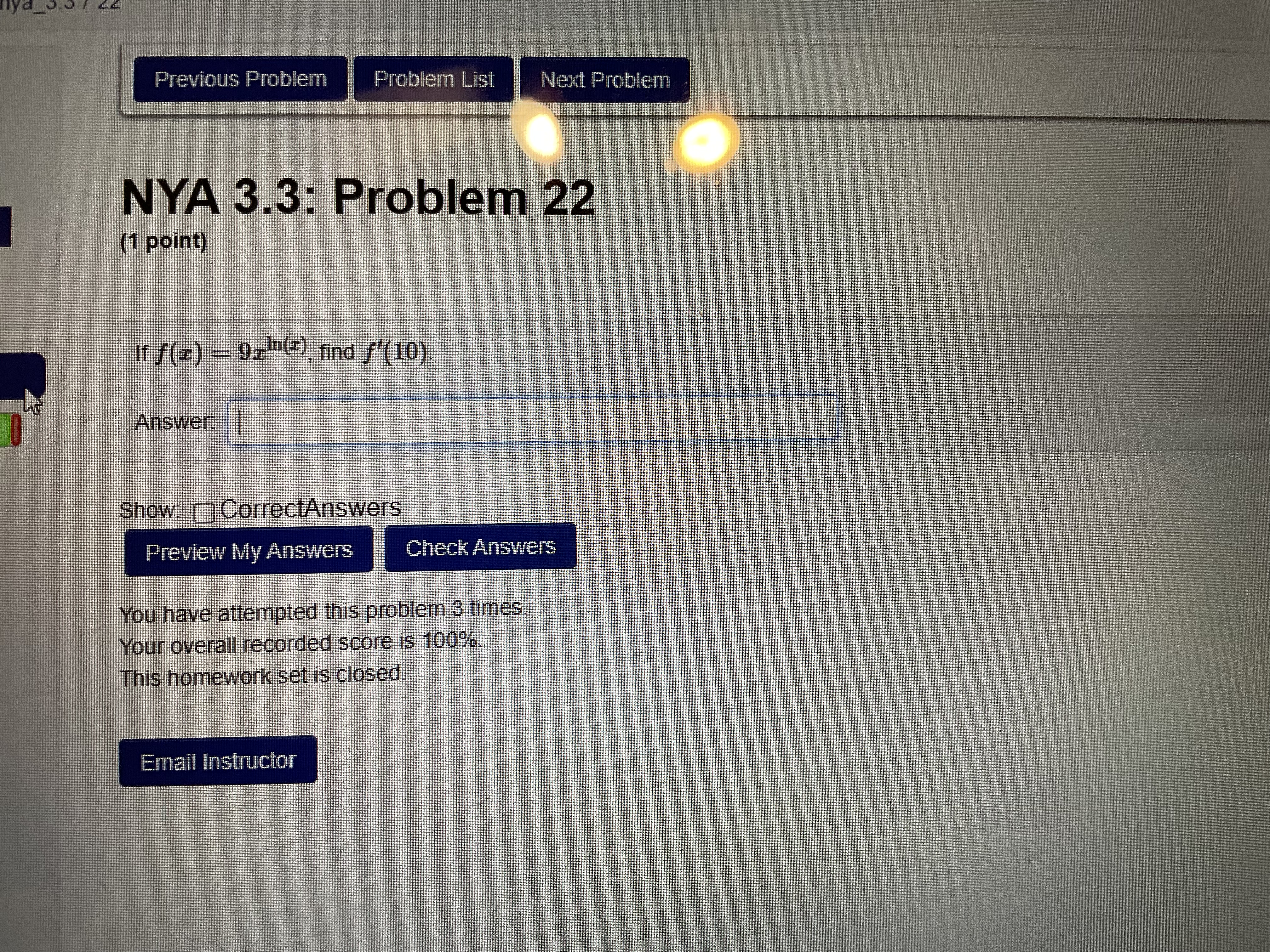 point) Use logarithmic differentiation to find the derivative. y = 1 2+8