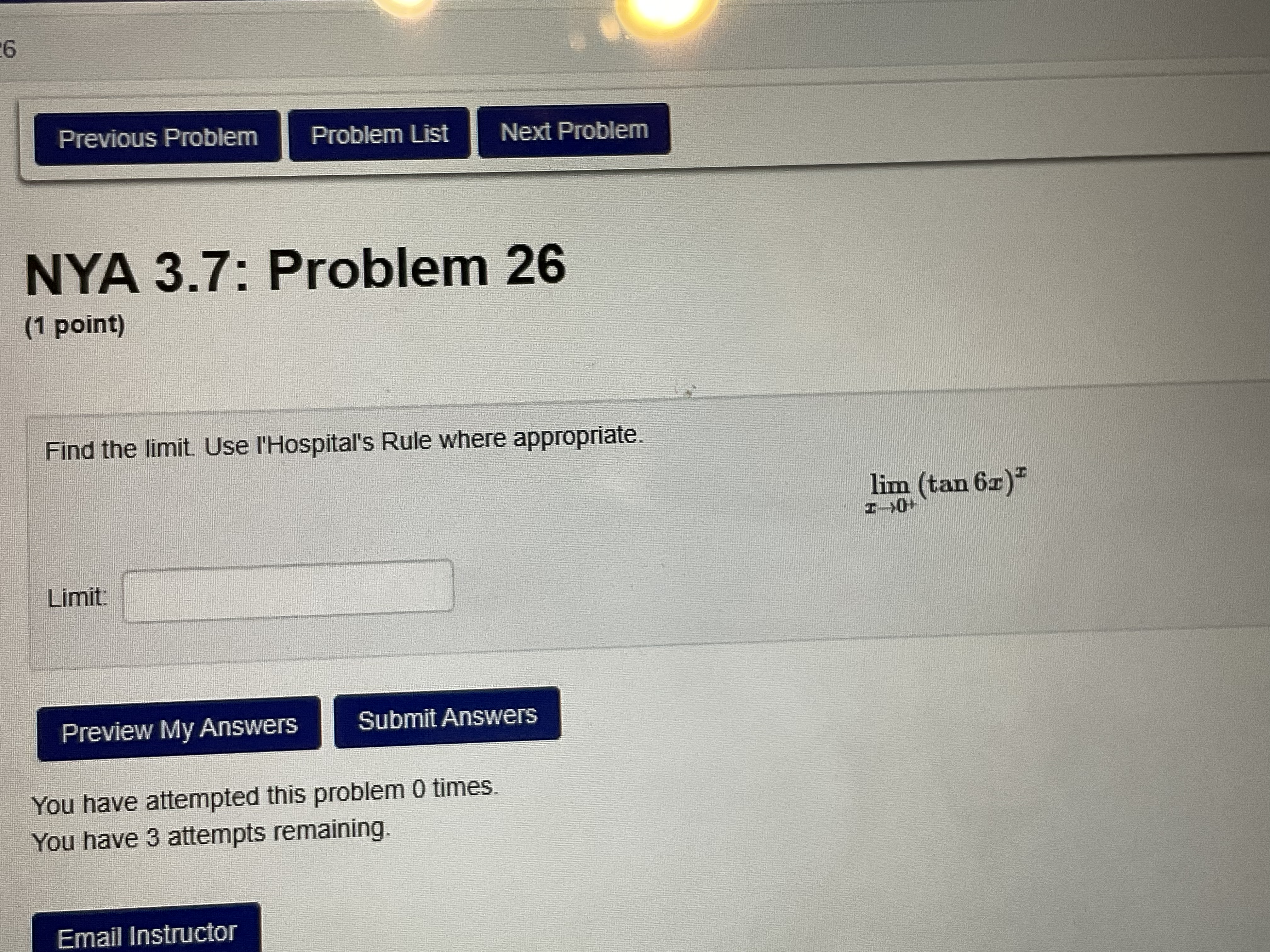 You have attempted this problem 2 times. Your overall recorded score is