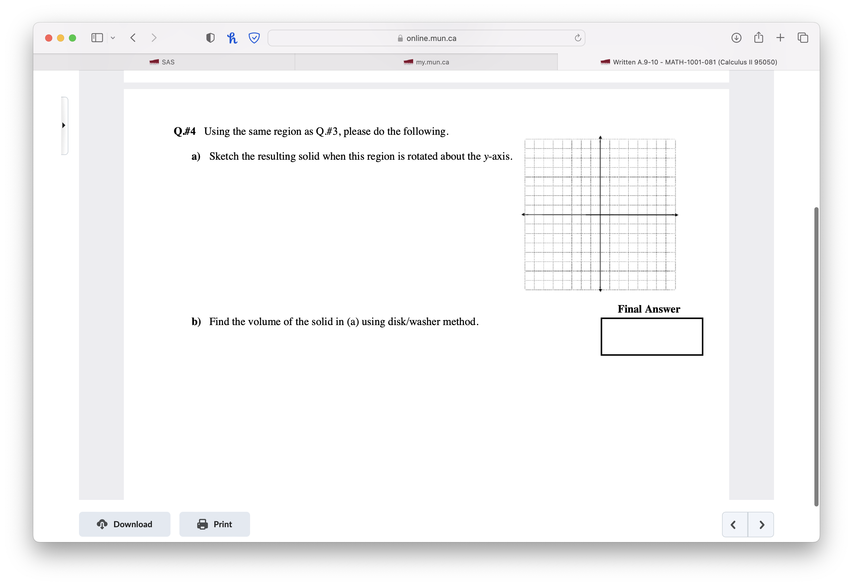 Q.#4 Using the same region as Q.#3, please do the following. a)
