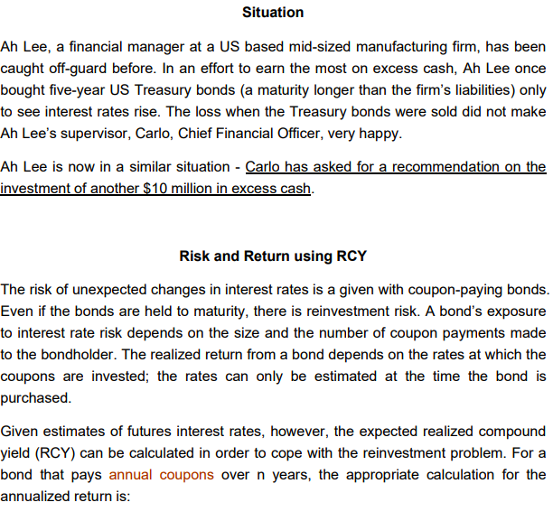Situation Ah Lee, a financial manager at a US based mid-sized
