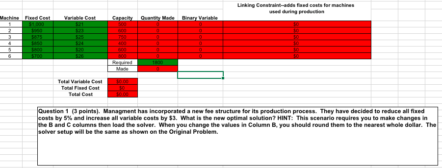 throughout the exercise [though some will change automatically as the problem is