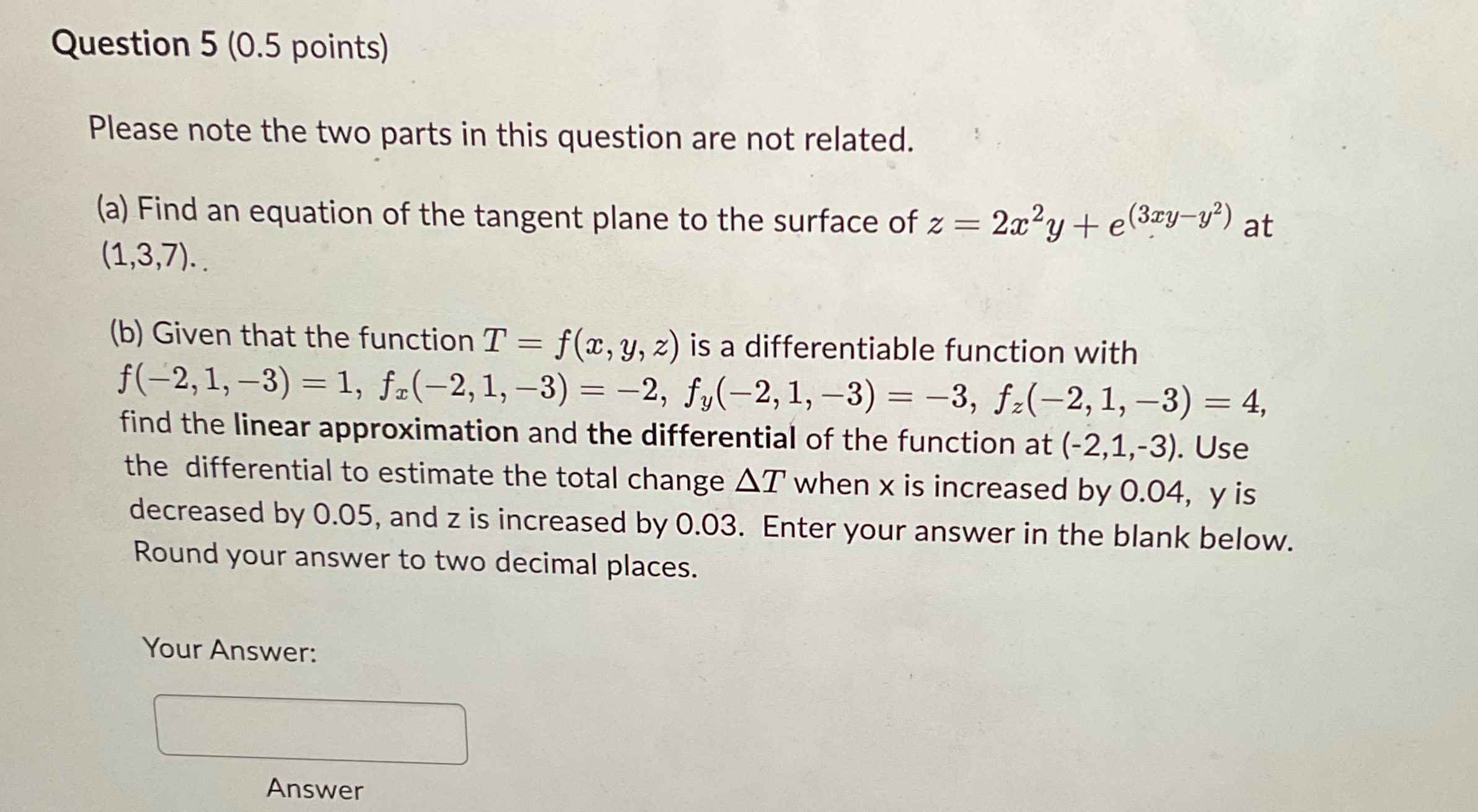  Please answer asap Question 5 (0.5 points) Please note the two