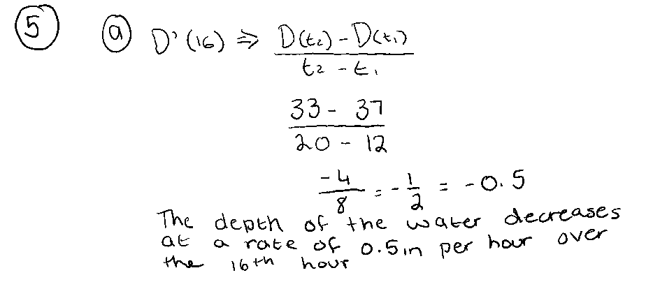 Creek, as measured during a day-long rainstorm. D(t) is a differentiable function
