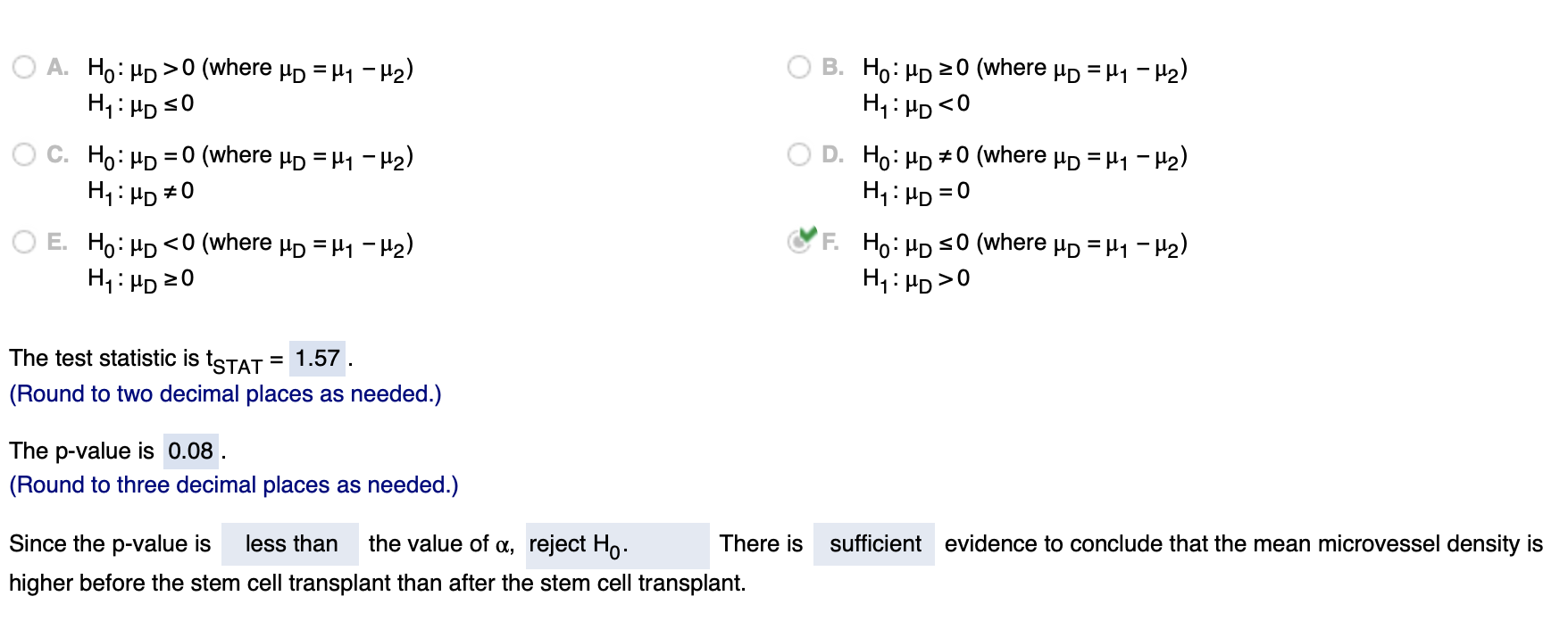 measurements were taken immediately prior to the stem cell transplant and at
