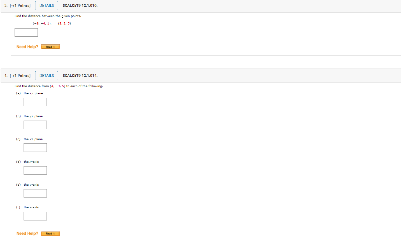 x, y, z) =( What is the projection of the point on