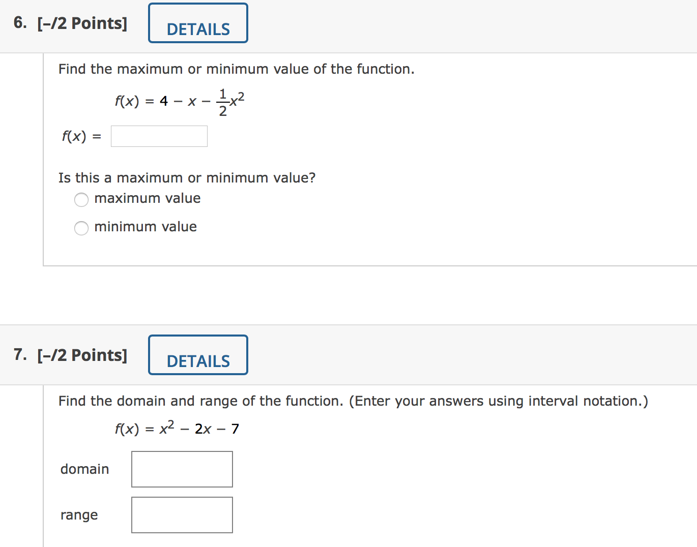 (larger xvalue) ) mn=( ( (b) Find the maximum or minimum value
